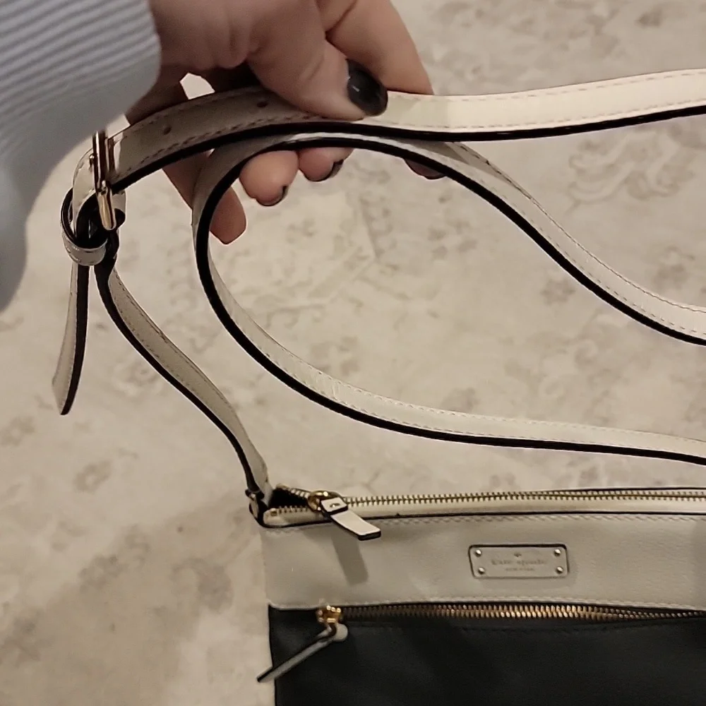 Kate Spade Grove Street Rima Crossbody Two-Tone Black and Cream Bag